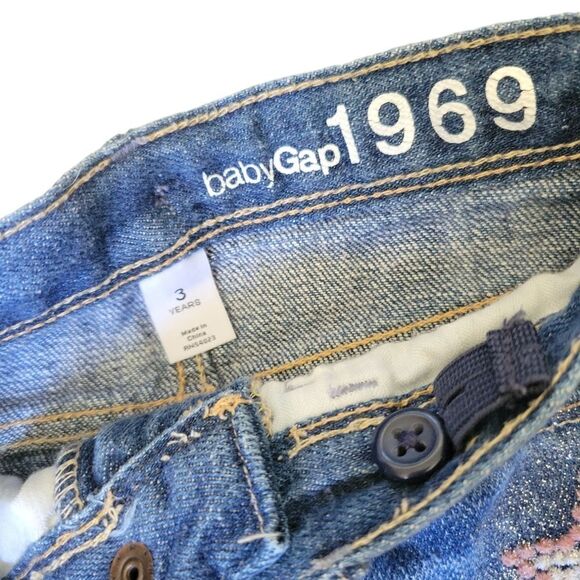 BABY Gap 3T Denim Jean Mini Skirt with Pink Star Embroidery - Picture 4 of 4